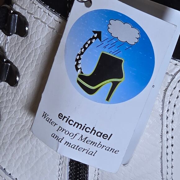 NWT Eric Michael White And Black Kai Leather. Women's Size 39 8.5-9 - Picture 5 of 9